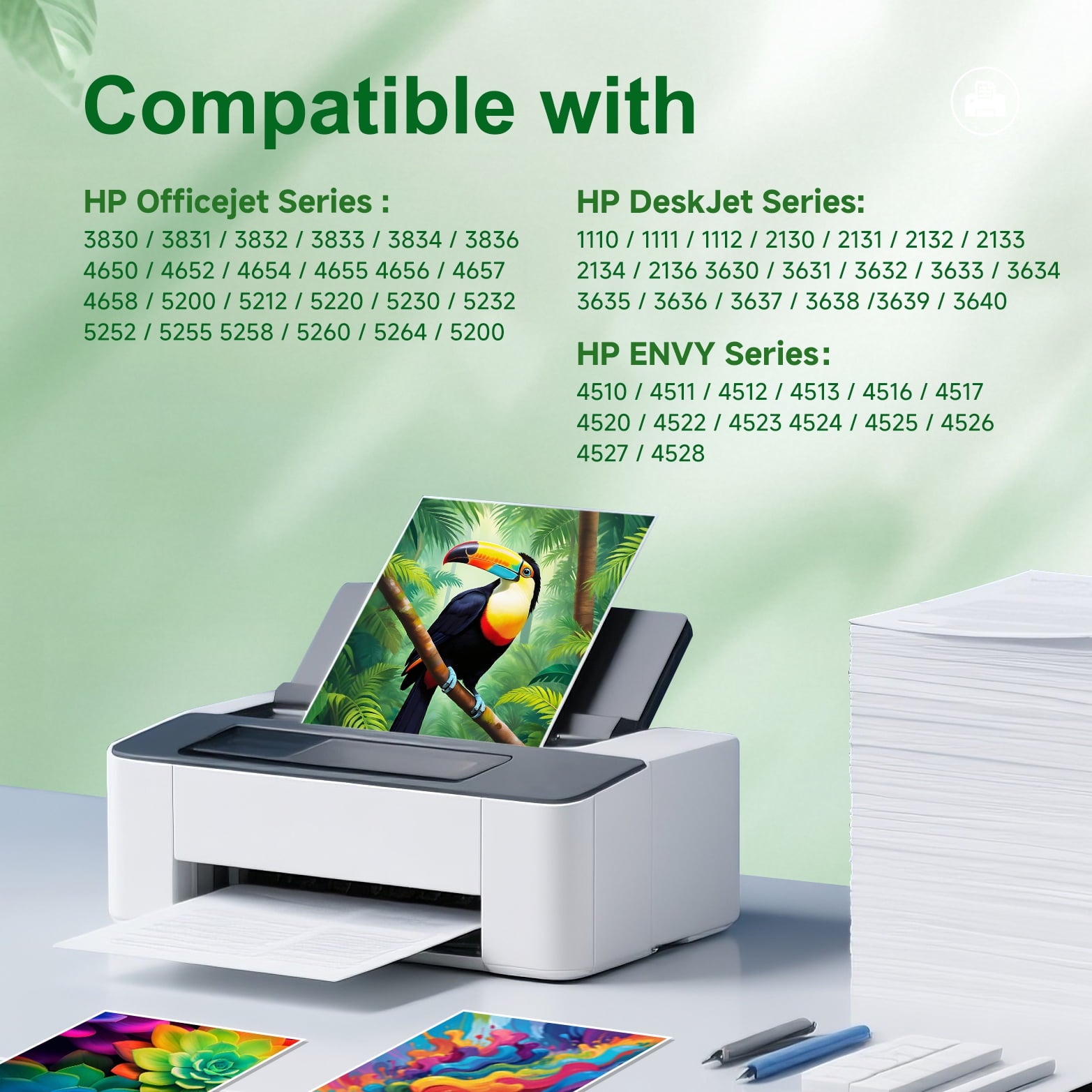 63XL Ink Cartridge Compatible for HP 63 Ink Cartridges for 63XL for HP Officejet 3830 4650 5255 5258 4655 5252 Envy 4520 4512 Printer( Black and Tri-Color)